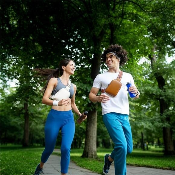 Leather mini sling bag small crossbody phone chest backpack for travel hiking me - Picture 2 of 7